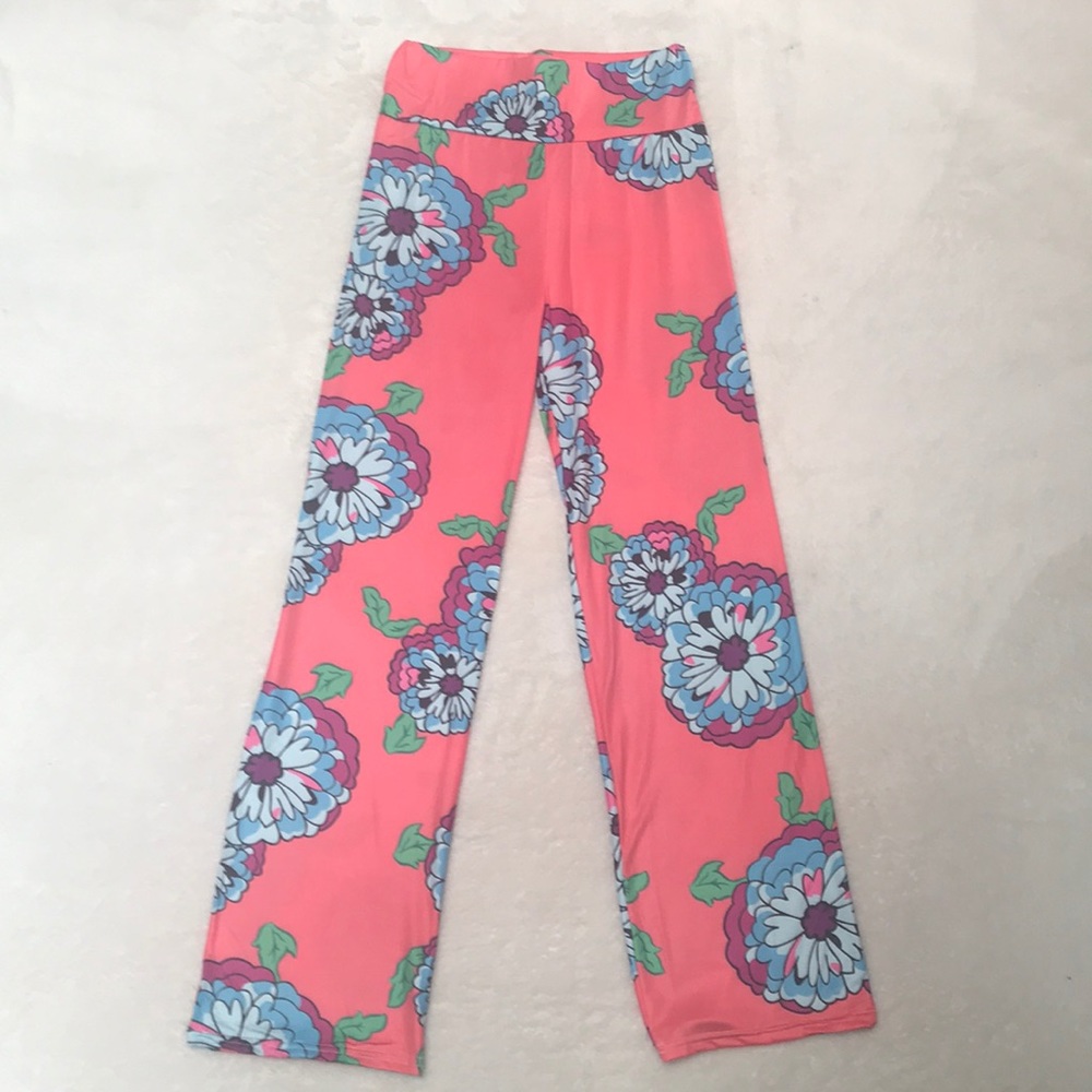 Coral Floral Bohemian High Waist Palazzo Pants